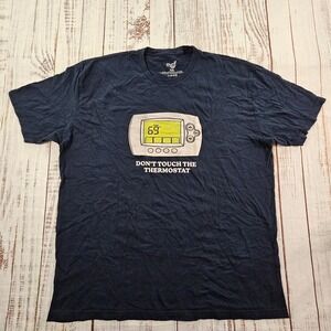 Don't Touch the Thermostat 69 Blue Short Sleeve T-Shirt Men's 2XL